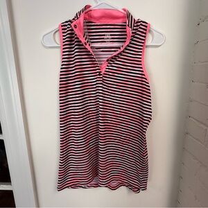 Tail Golf Pink and Black Striped Tank Top